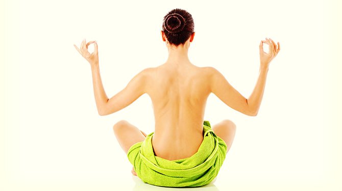 Vrouwelijke Huid Die Yoga Verricht