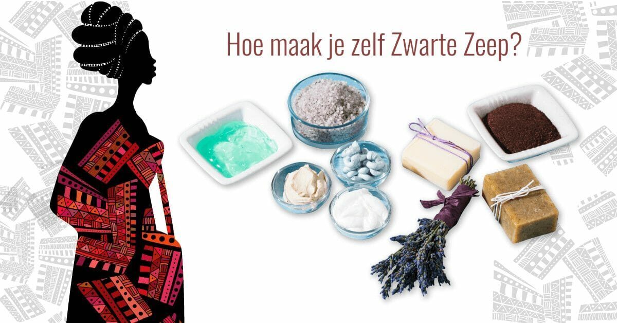 Afrikaanse vrouw tekening DIY zwarte zeep ingredienten