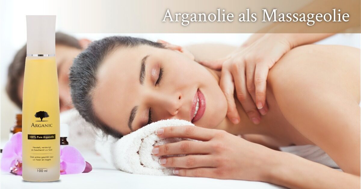 Arganolie massageolie arganwinkel vrouw gemasseerd