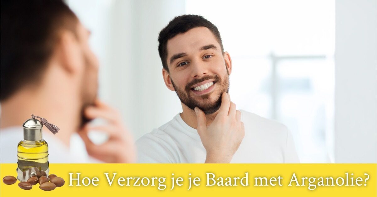 Man Raakt Baard aan met Hand