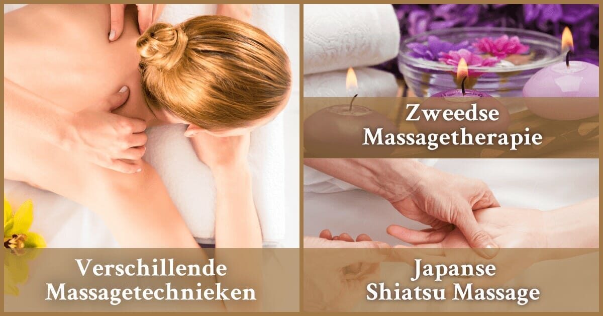 Verschillende massagetechnieken Japanse Shiatsu Massage Zweedse Massagetherapie