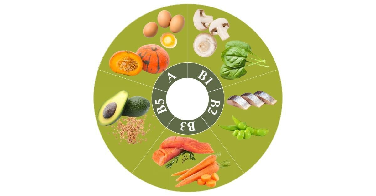Vitamine overzicht A B1 B2 B3 B5
