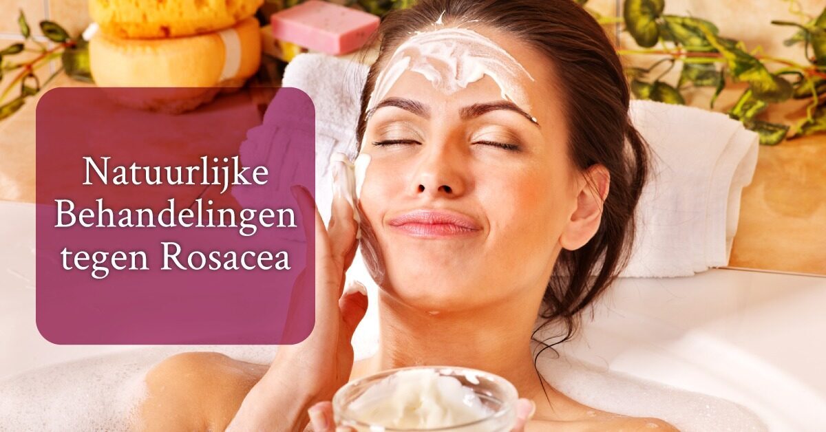 Vrouw gezichtsmasker natuurlijke behandeling rosacea