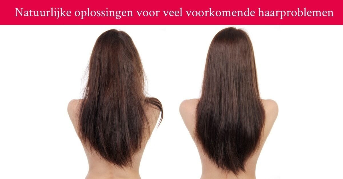 Vrouw lang haar haarproblemen pluizend glad