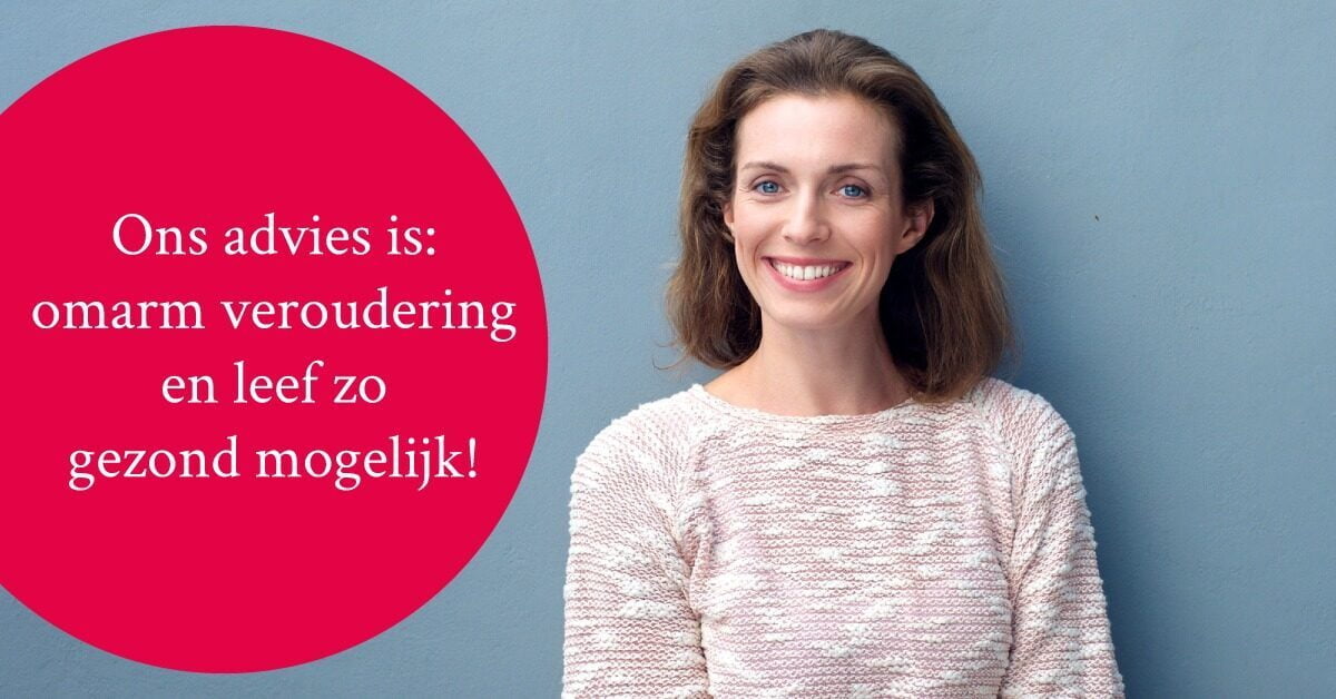 Vrouw positief huidveroudering advies