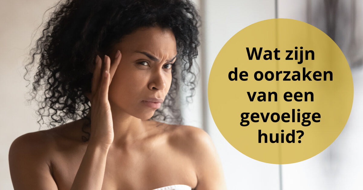 Vrouw sceptisch oorzaken gevoelige huid hand op wang