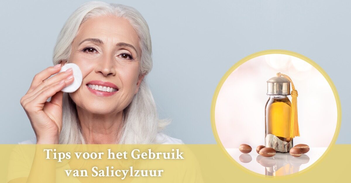 Vrouw wattenschijfje op huid arganolie