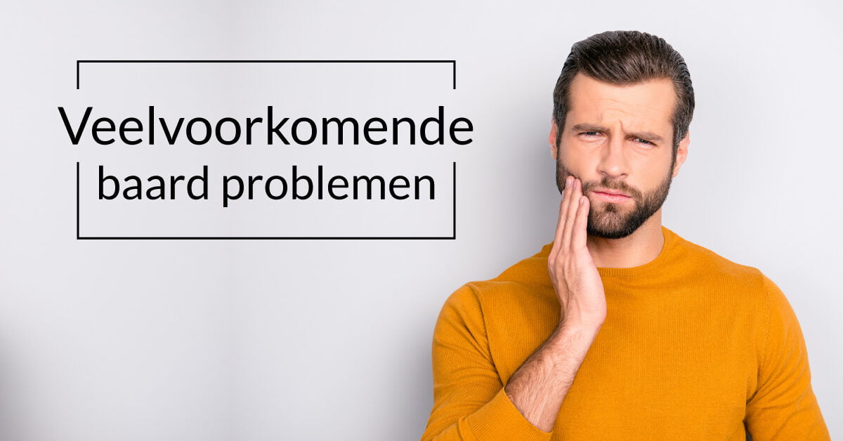 man hand op wang baard baardproblemen
