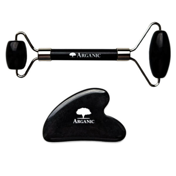 Obsidiaan Gezichtsroller en Gua Sha Kit