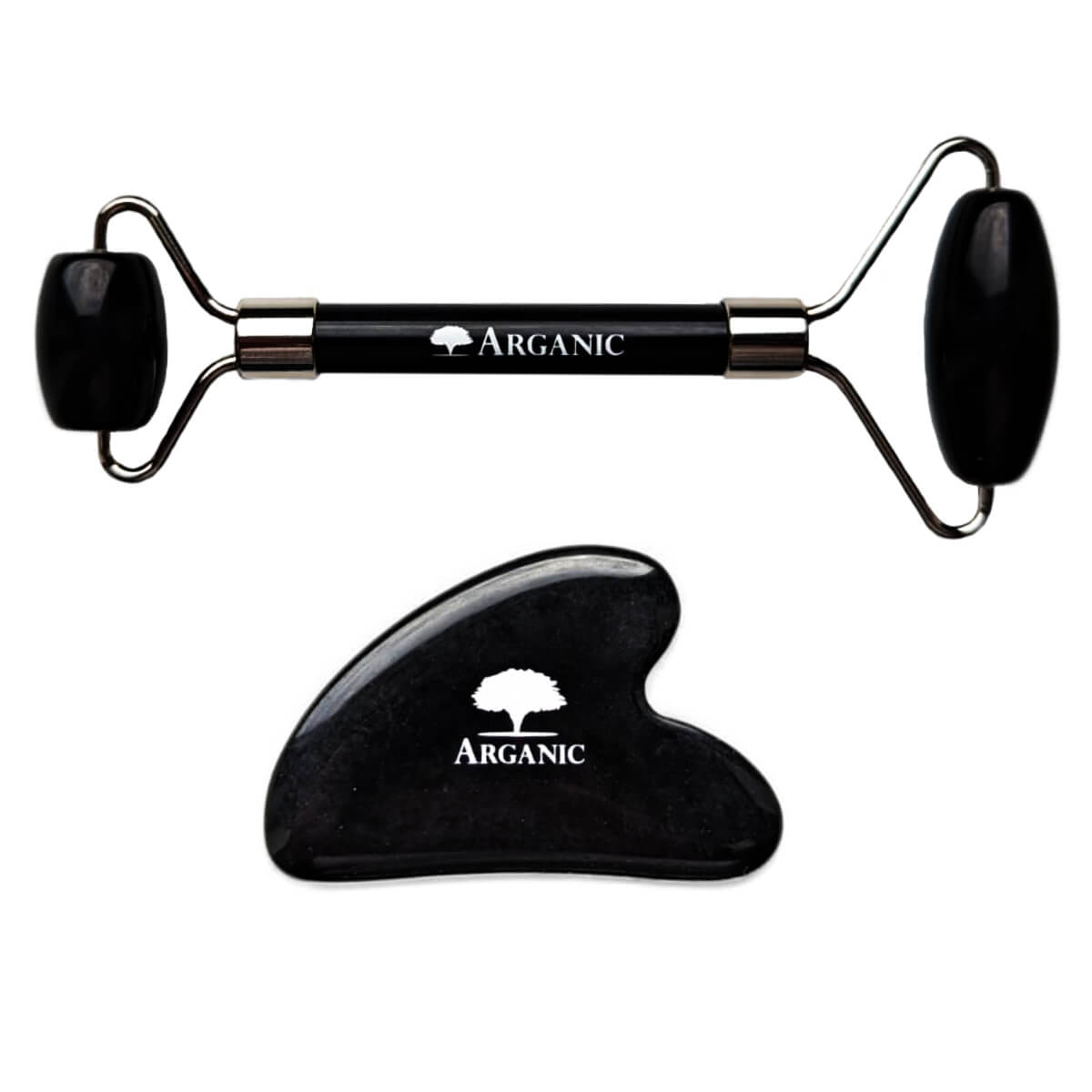 Obsidiaan Gezichtsroller en Gua Sha Kit
