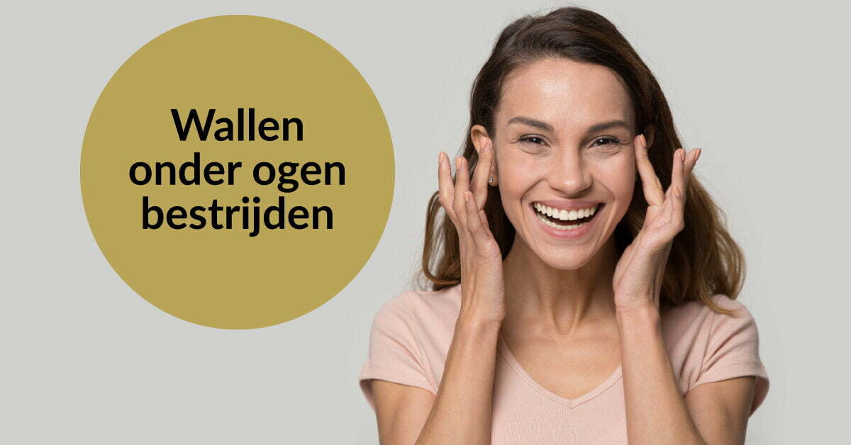 wallen en rimpels bestrijden vrolijke lachende jonge vrouw