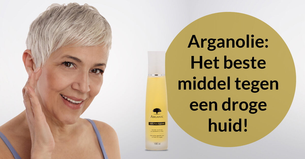 vrouw arganolie huidverzorging tegen droge huid