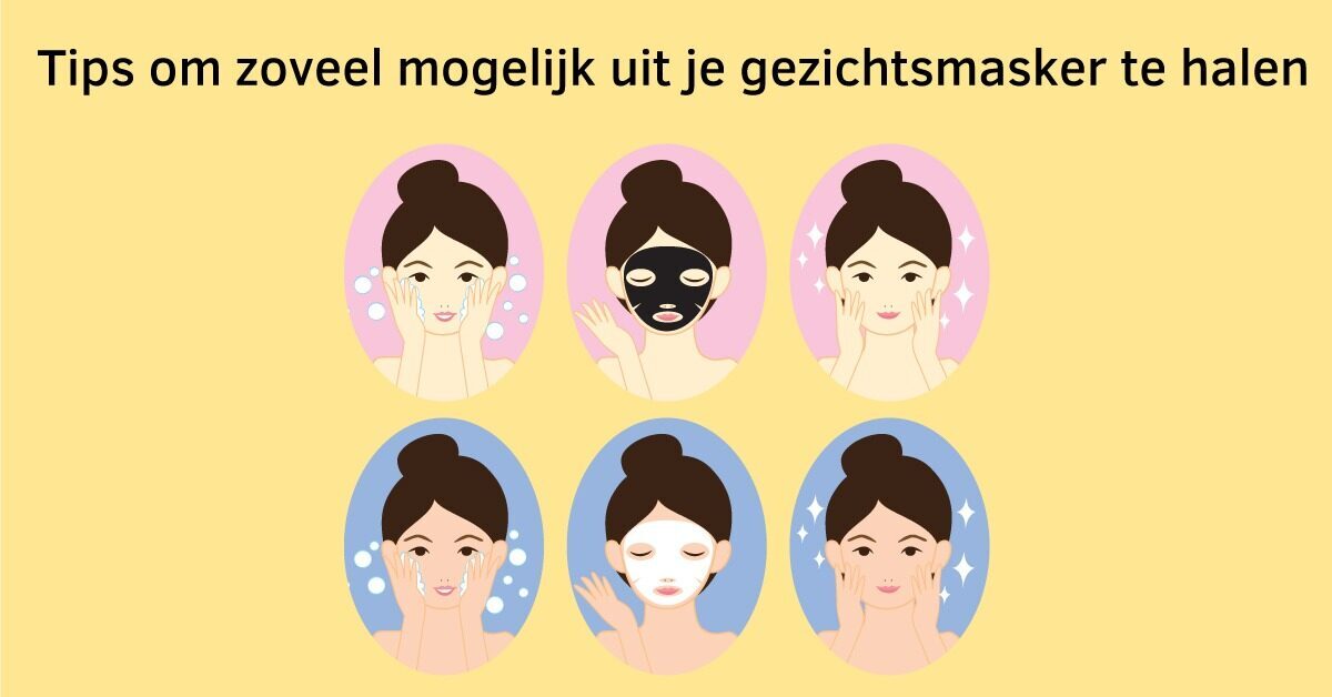 vrouw gezichtsmasker reinigen gezichtsmasker