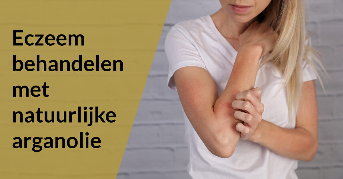 vrouw krabt arm eczeem behandelen huidverzorging arganolie
