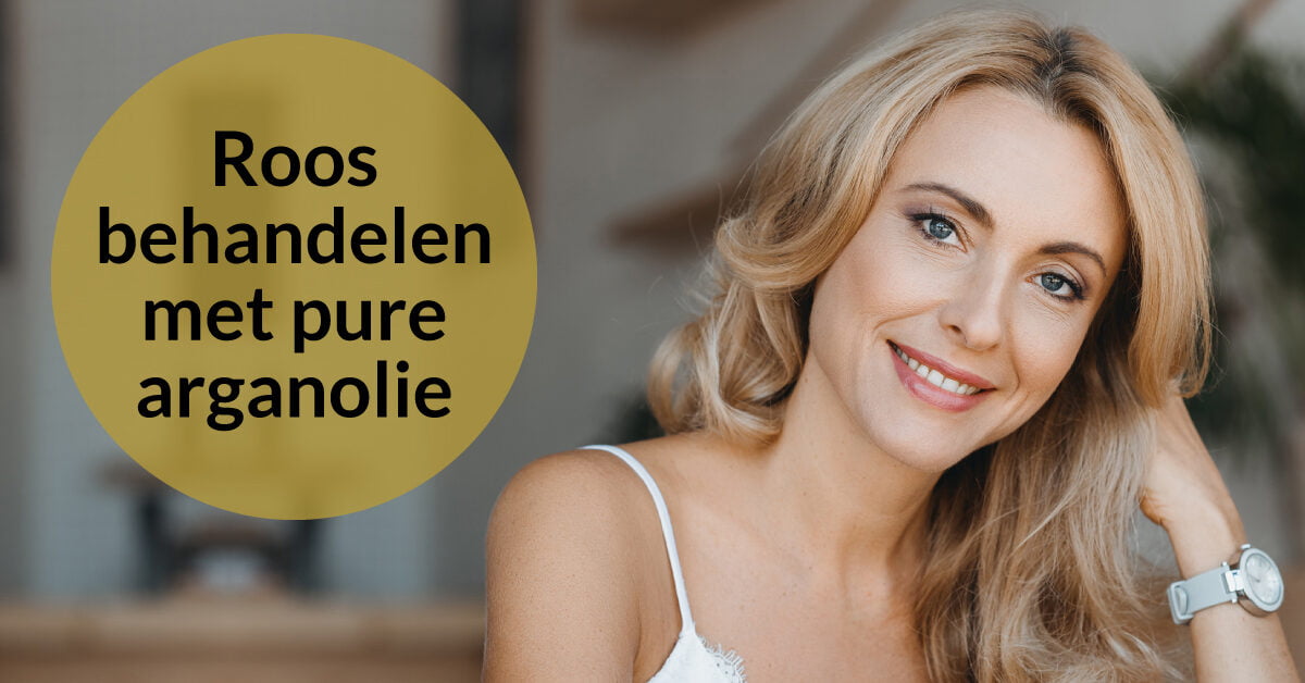 vrouw mooi haar roos behandeling arganolie