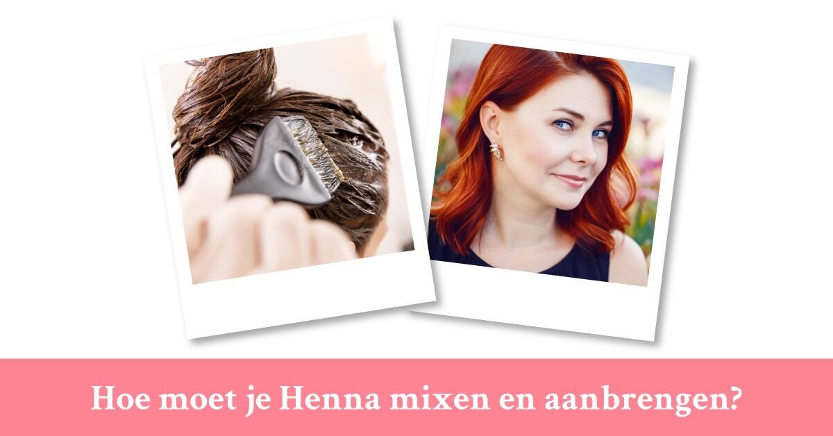 Vrouw rood haar henna haarverf verven