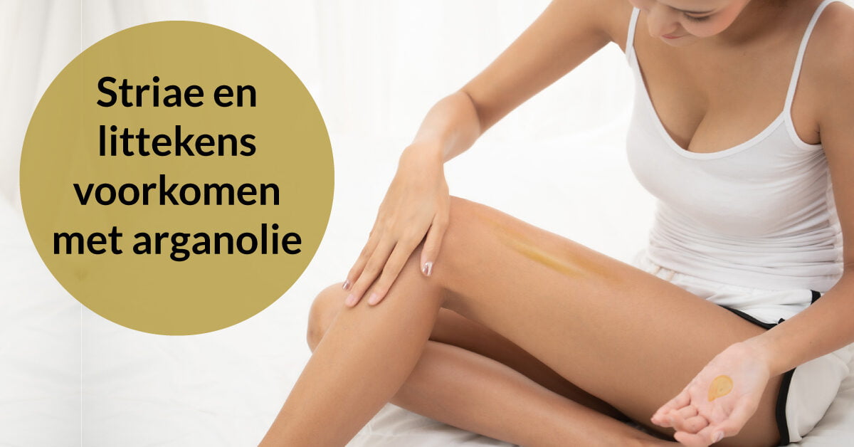 vrouw striae littekens voorkomen arganolie smeren