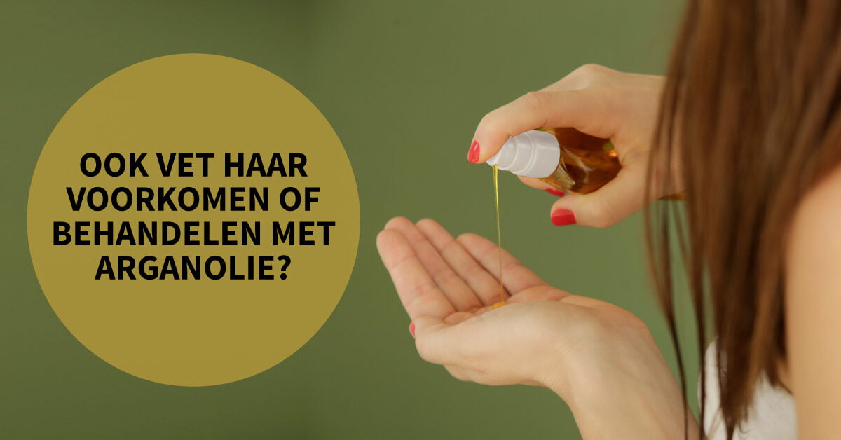 vrouw vet haar behandelen met arganolie